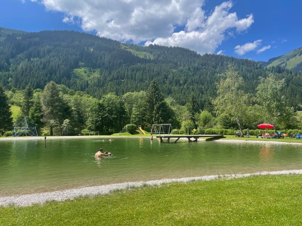 Zwemmeer in Donnersbachwald op een zomerse dag