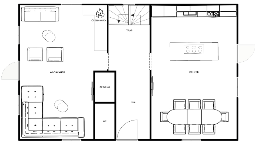 Ground floor plan Chalet Hirschblick